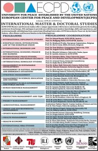 ECPD International Master and Doctoral Studies June 2016